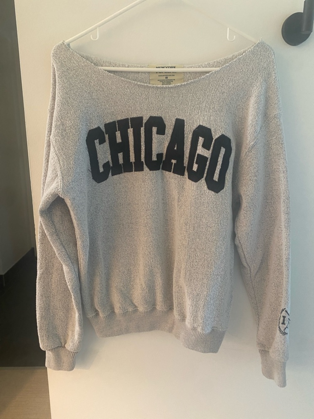CHICAGO Relaxed Crewneck Sweater - Light Gray